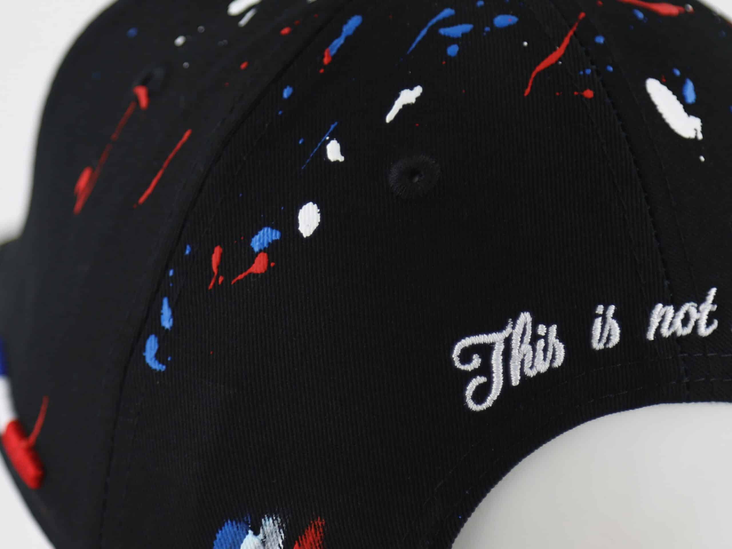 Casquette Art Noir- Peinture Bleu / Blanc / Rouge LXH Buenos Aires Coton 11