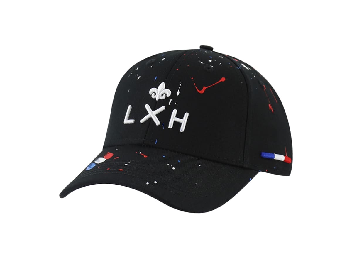 Casquette Art Noir- Peinture Bleu / Blanc / Rouge LXH Buenos Aires Coton 1