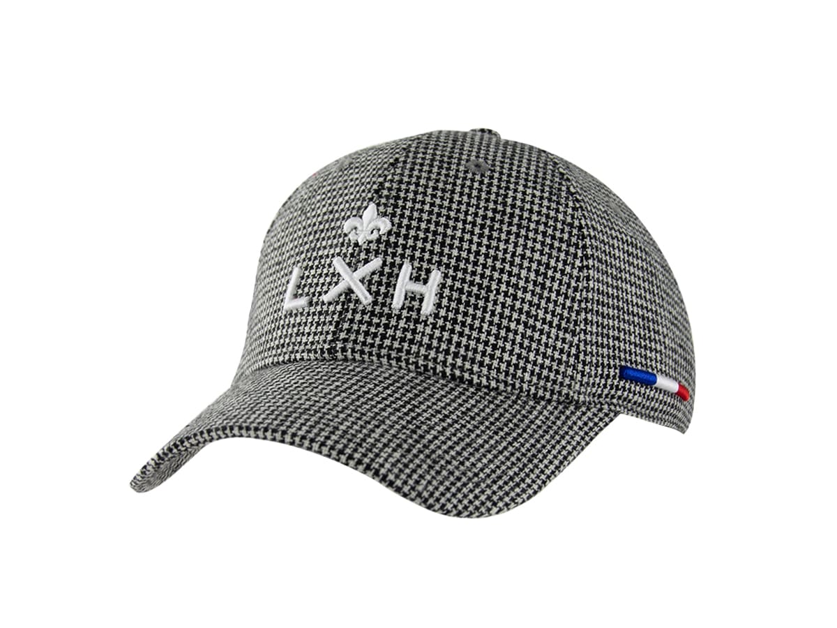 Casquette Pied-de-Poule Noir / Blanc LXH Glasgow Laine 28
