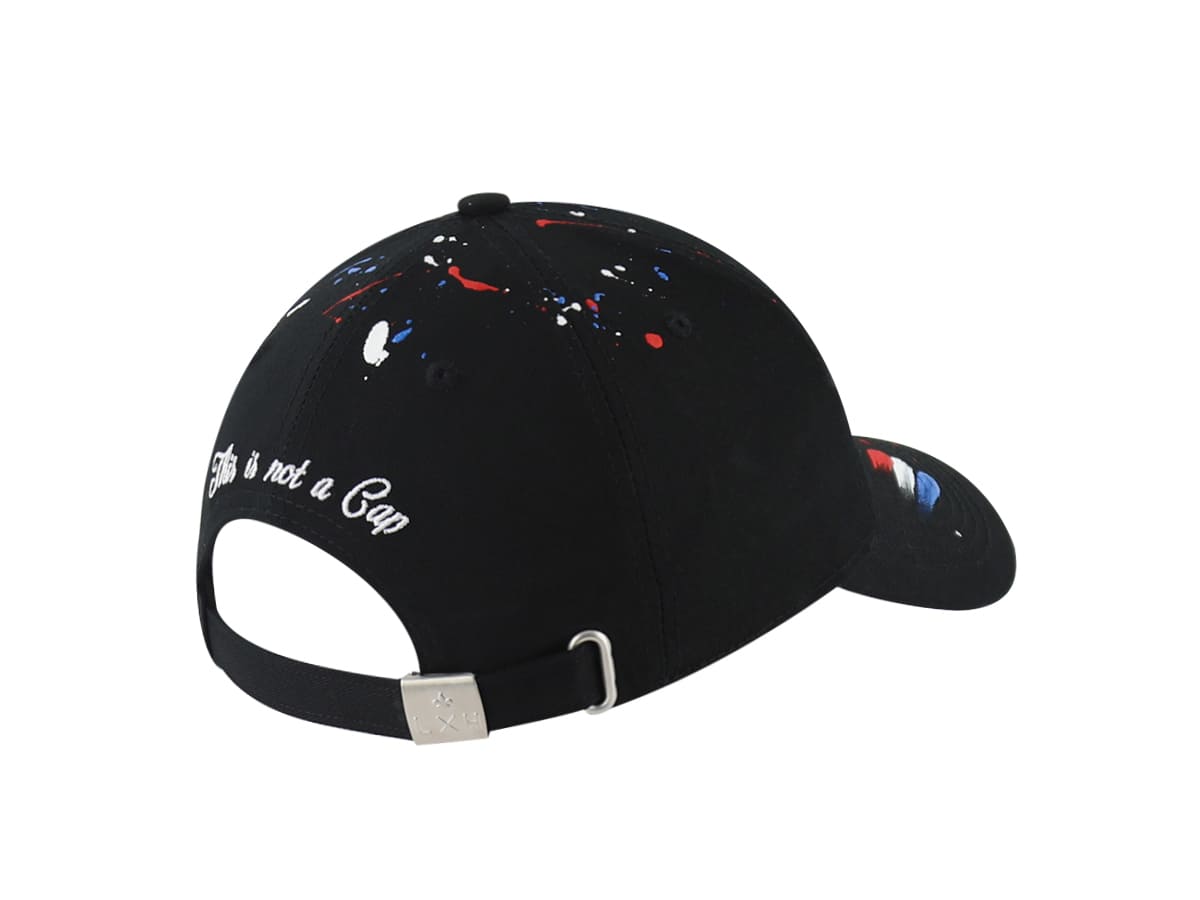 Casquette Art Noir- Peinture Bleu / Blanc / Rouge LXH Buenos Aires Coton 6