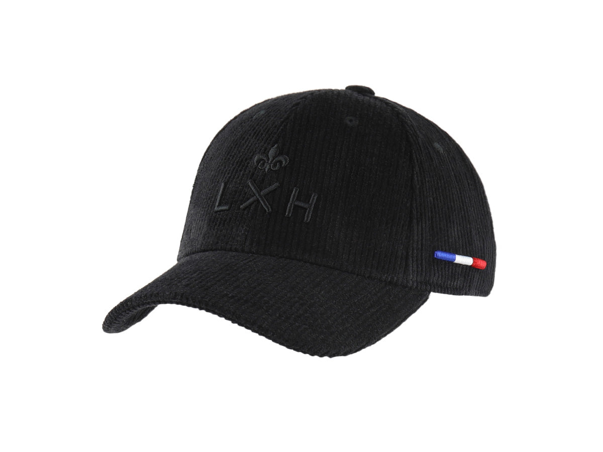 Casquette « Héritage » Velours Côtelé Ton sur Ton Noir