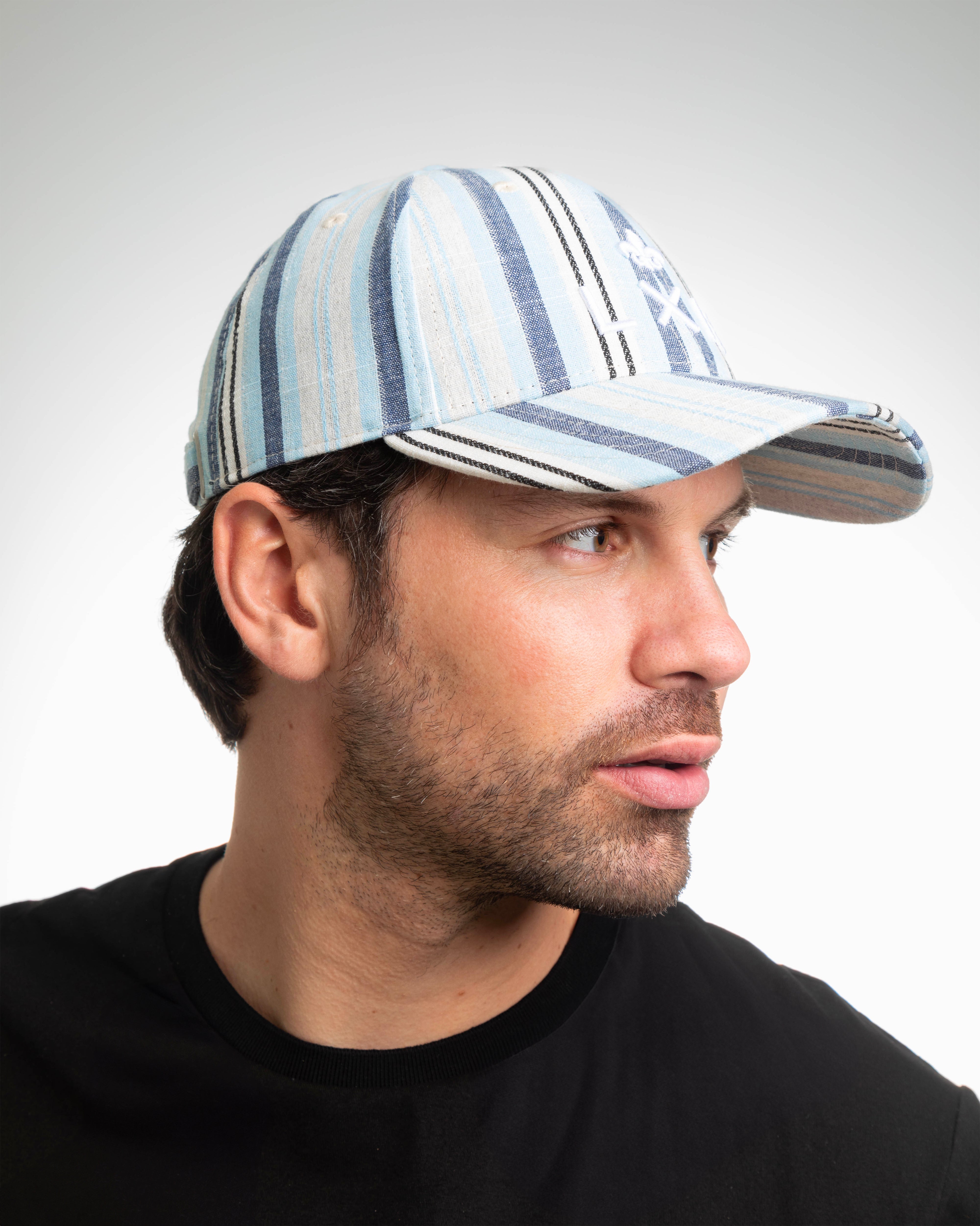 “Heritage” Cap Blue Striped Patterns