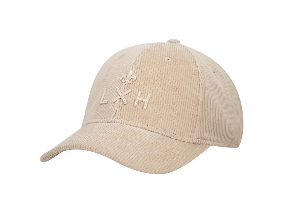 Casquette « Héritage » Velours Côtelé Ton sur Ton Beige avec logo LXH brodé