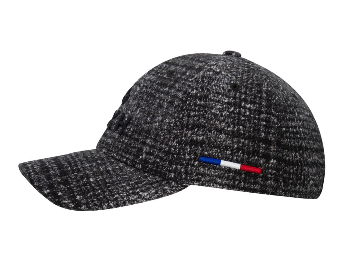 Casquette « Héritage » Ton sur Ton Pied-de-Poule Abstrait Noir avec une touche de style français