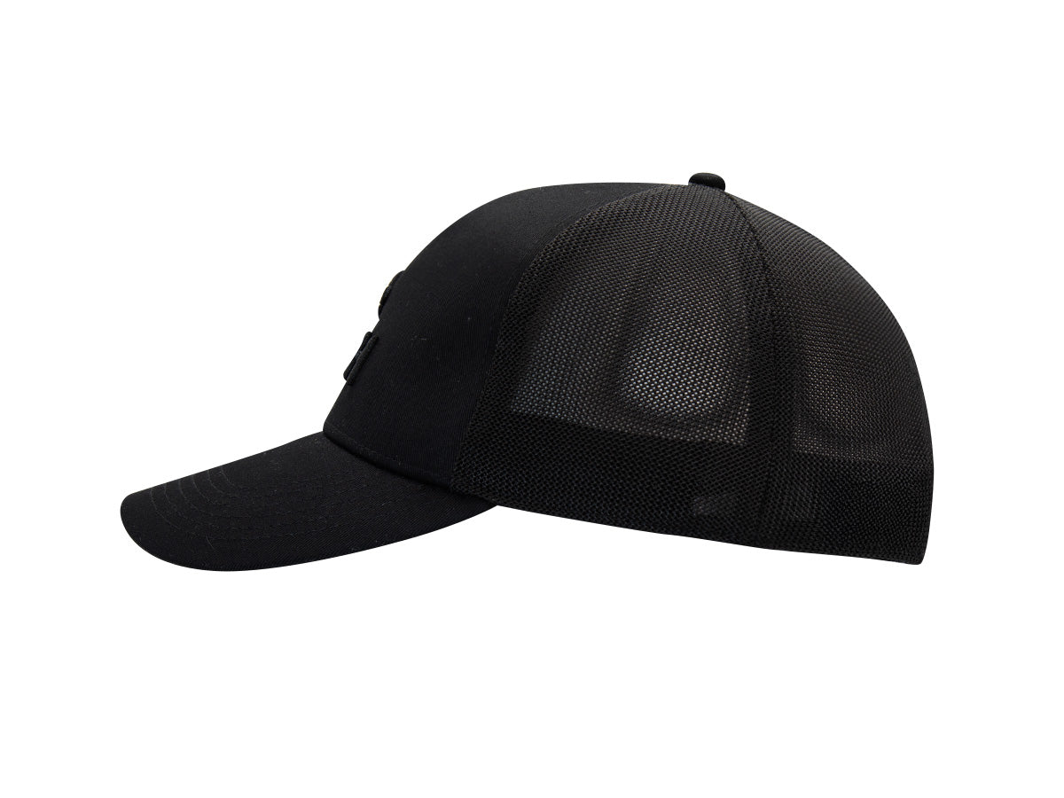 Black Cotton Tone-on-Tone Evasion Cap