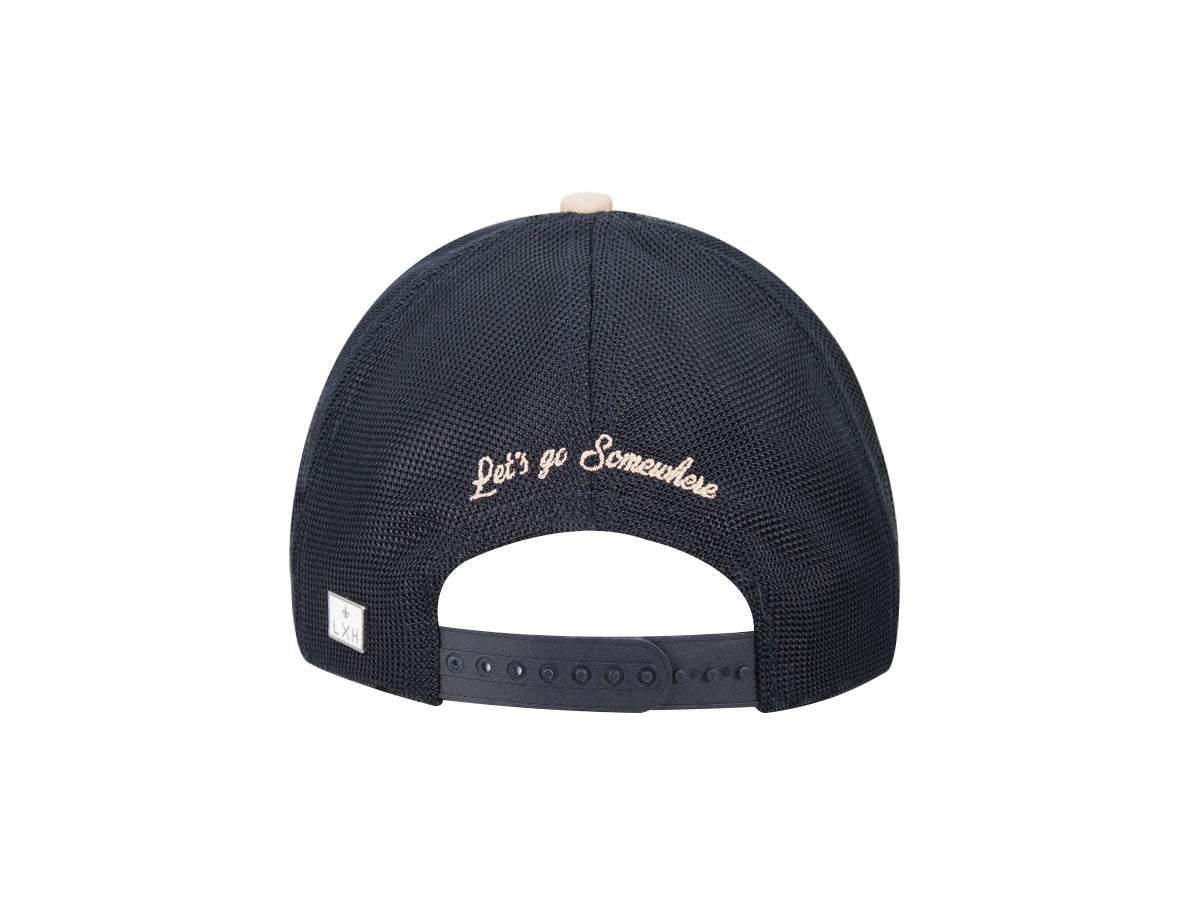 Casquette « Évasion » Bi-Color Coton Mastic / Bleu Marine