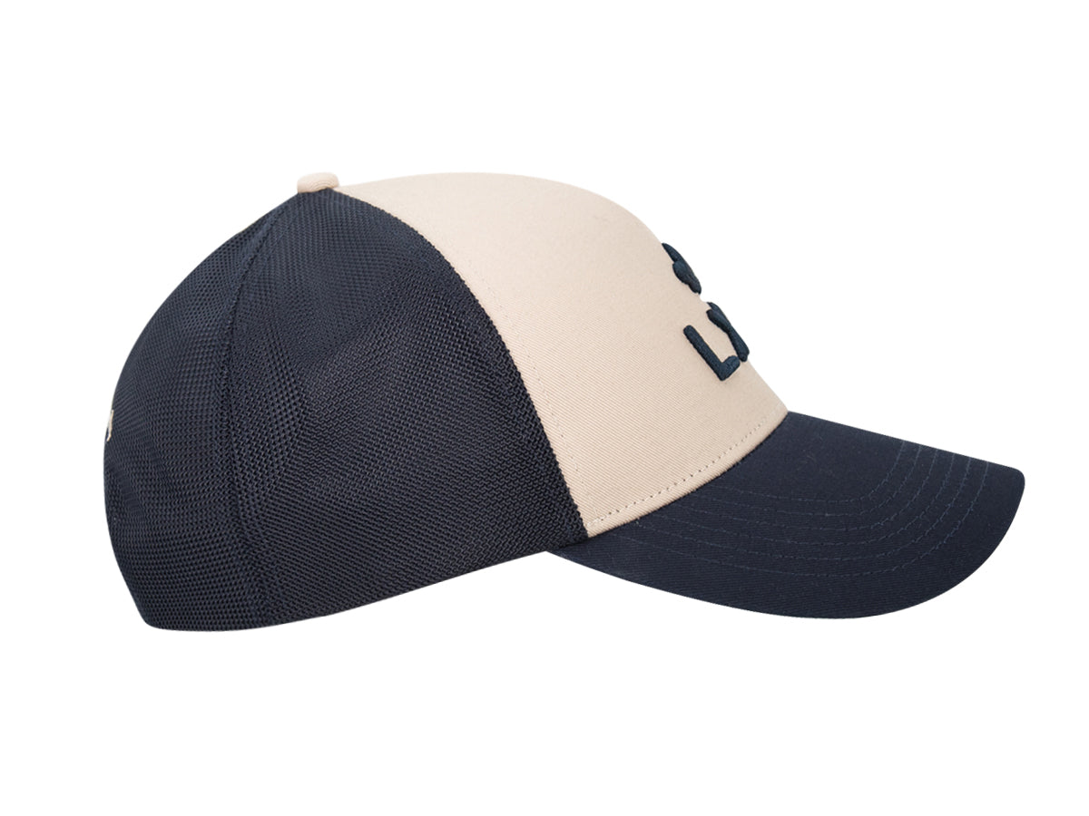 Casquette « Évasion » Bi-Color Coton Mastic / Bleu Marine