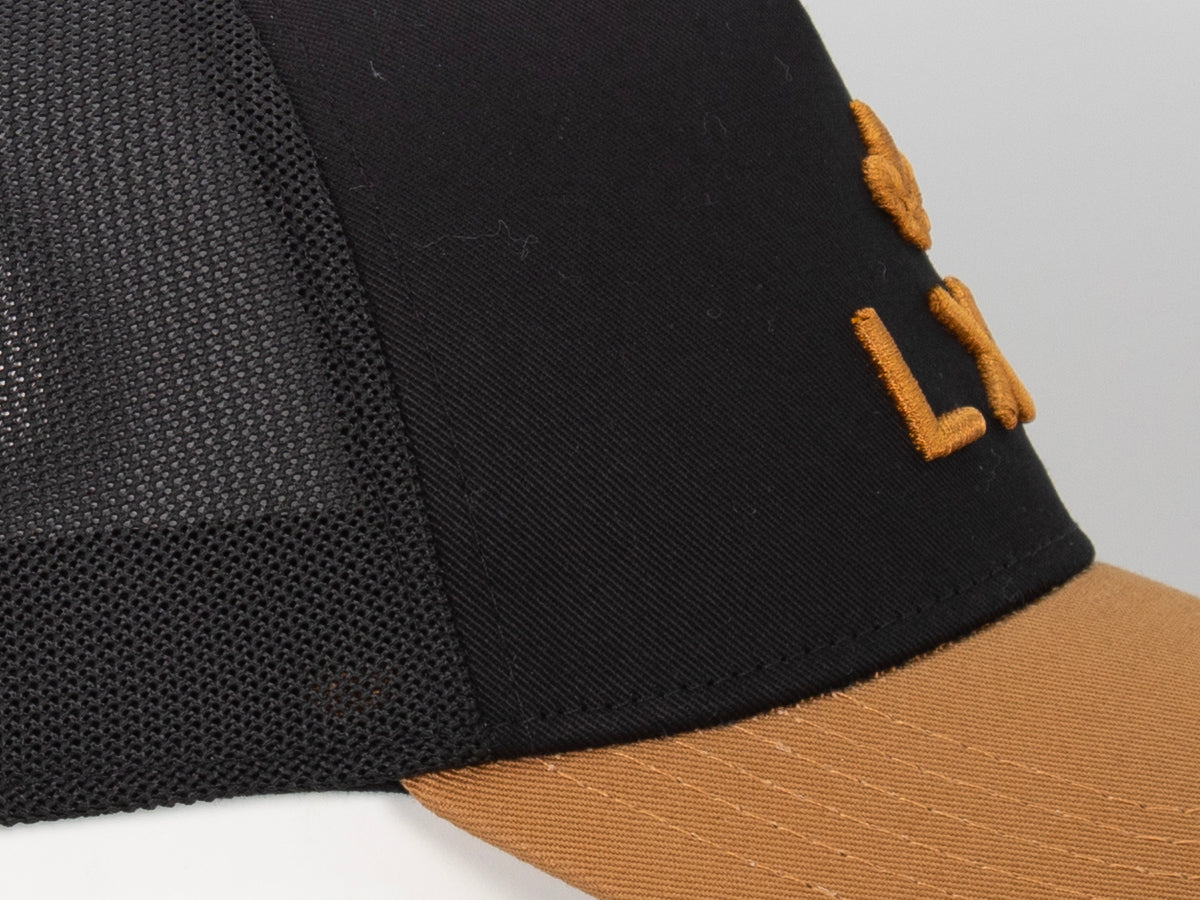 Casquette « Évasion » Bi-Color Coton Noir / Pain d'épice