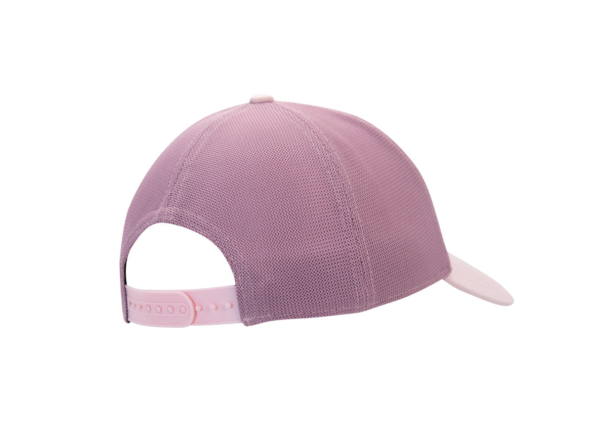 Dos casquette LXH Évasion Quartz, mesh respirant lilas mauve, snapback réglable rose quartz, coutures discrètes ton sur ton.