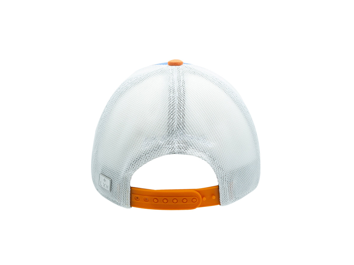 “Escape” Cap, Blue Tricolor Cotton