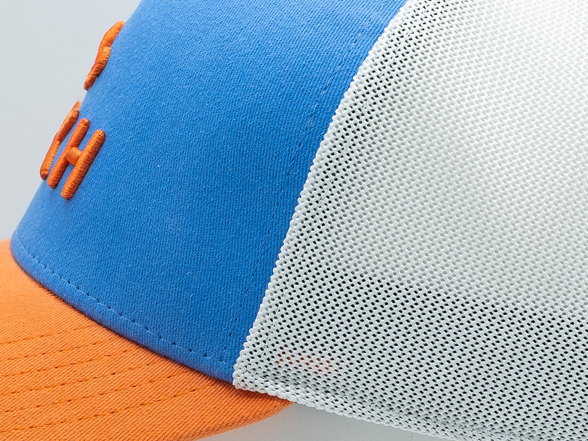 “Escape” Cap, Blue Tricolor Cotton