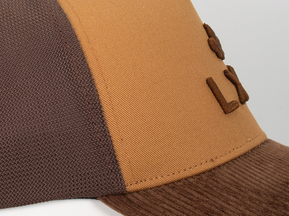 Casquette « Évasion » Bi-Matière Coton / Velours Côtelé Pain d'épice / Marron