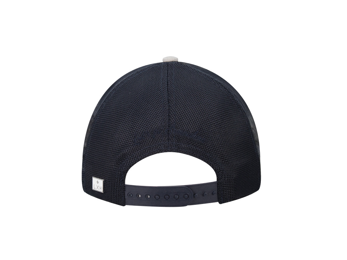Casquette « Évasion » Bi-Matière Coton / Velours Côtelé Gris Perle / Bleu Marine