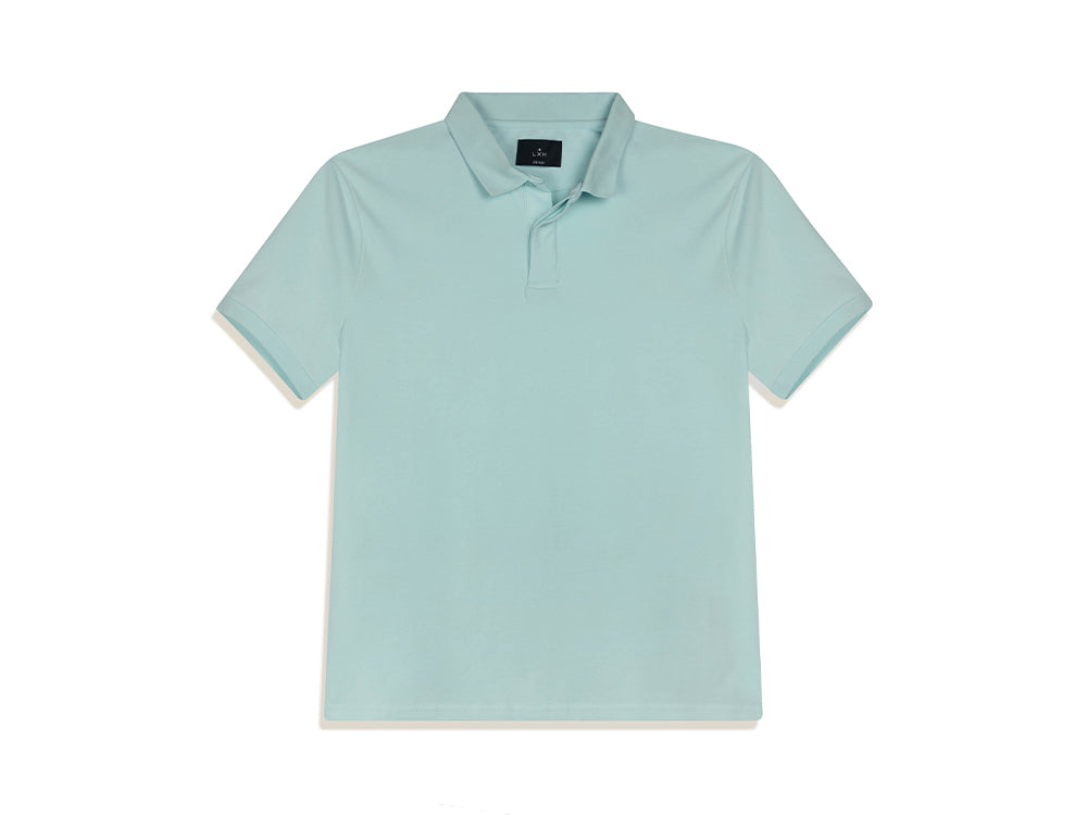 Sky Blue Cotton Pique Polo Shirt