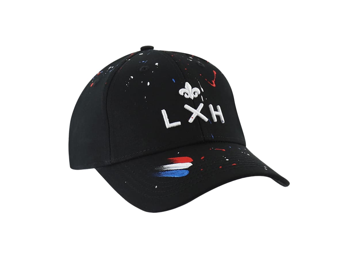 Casquette Art Noir- Peinture Bleu / Blanc / Rouge LXH Buenos Aires Coton 8