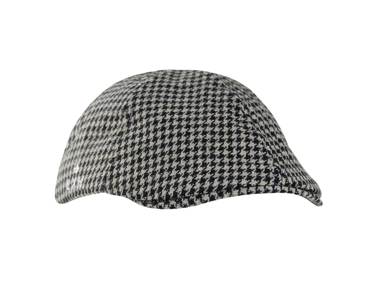 Béret Pied-de-Poule Gris / Noir de LXH avec motif classique pour élégance intemporelle.