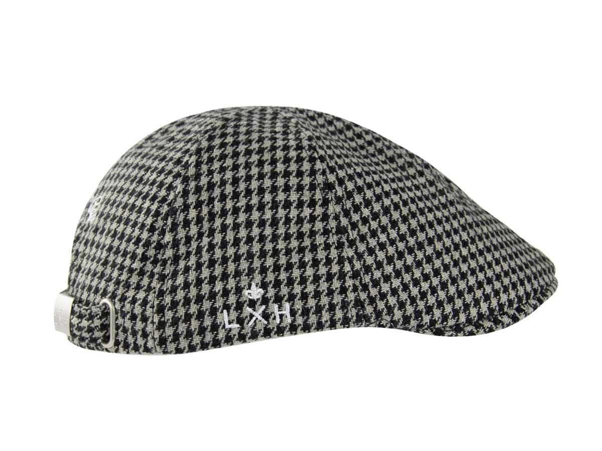 Béret Pied-de-Poule Gris / Noir de la marque LXH avec motif classique et style élégant