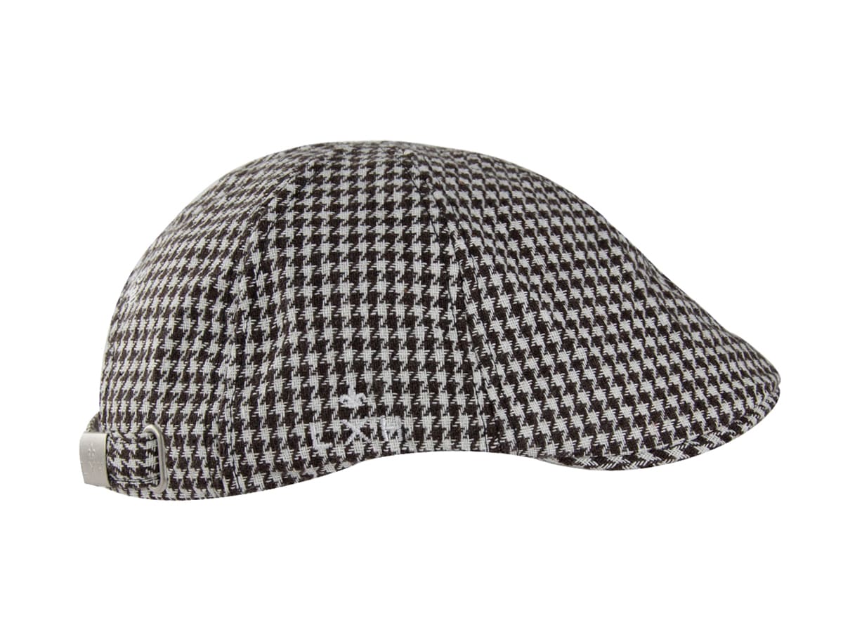 Béret Pied-de-Poule Marron / Blanc de LXH avec motif à carreaux élégant et style classique