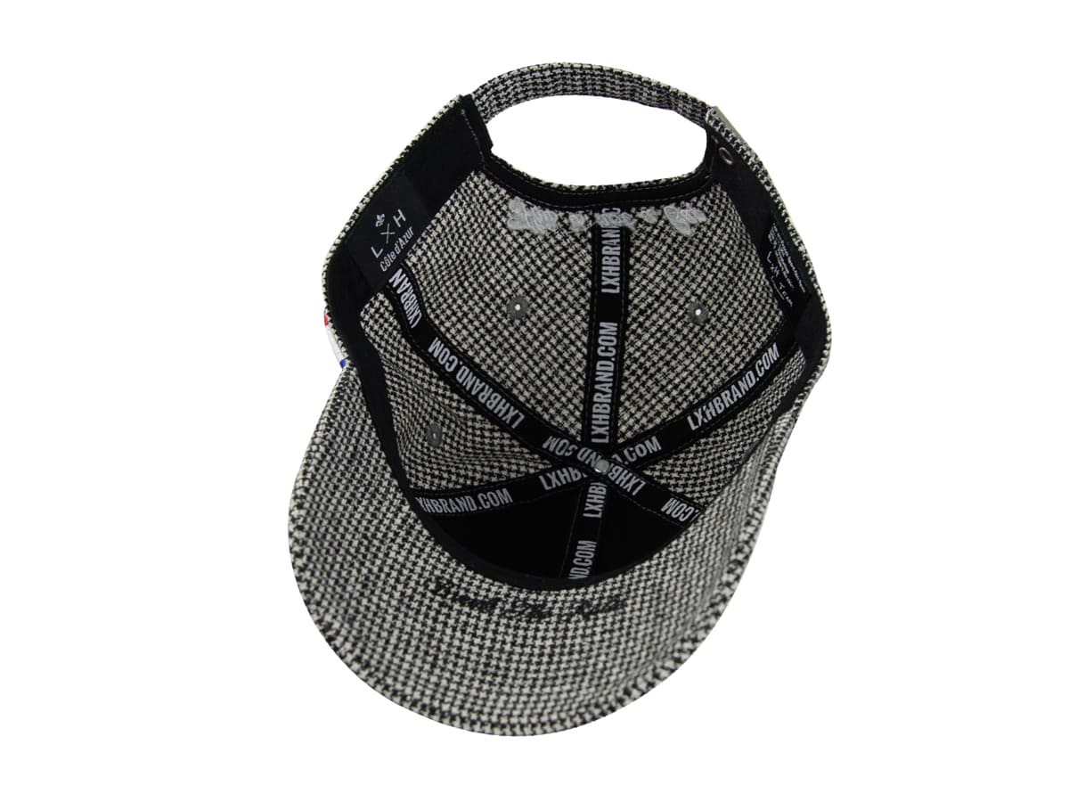 Casquette Pied-de-Poule Noir / Blanc LXH Glasgow Laine 38