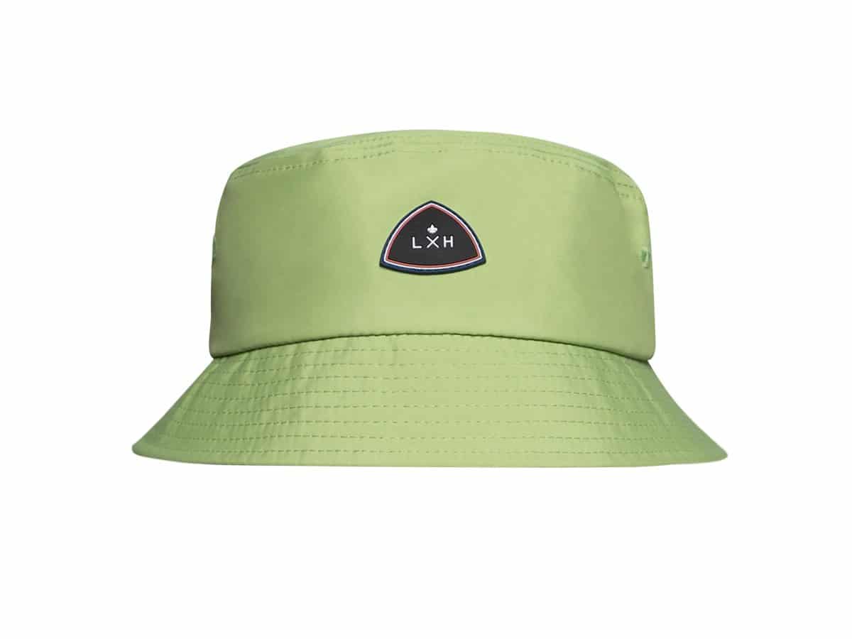 Chapeau Bob Nylon Vert Pomme de la marque LXH avec logo moderne pour un style décontracté
