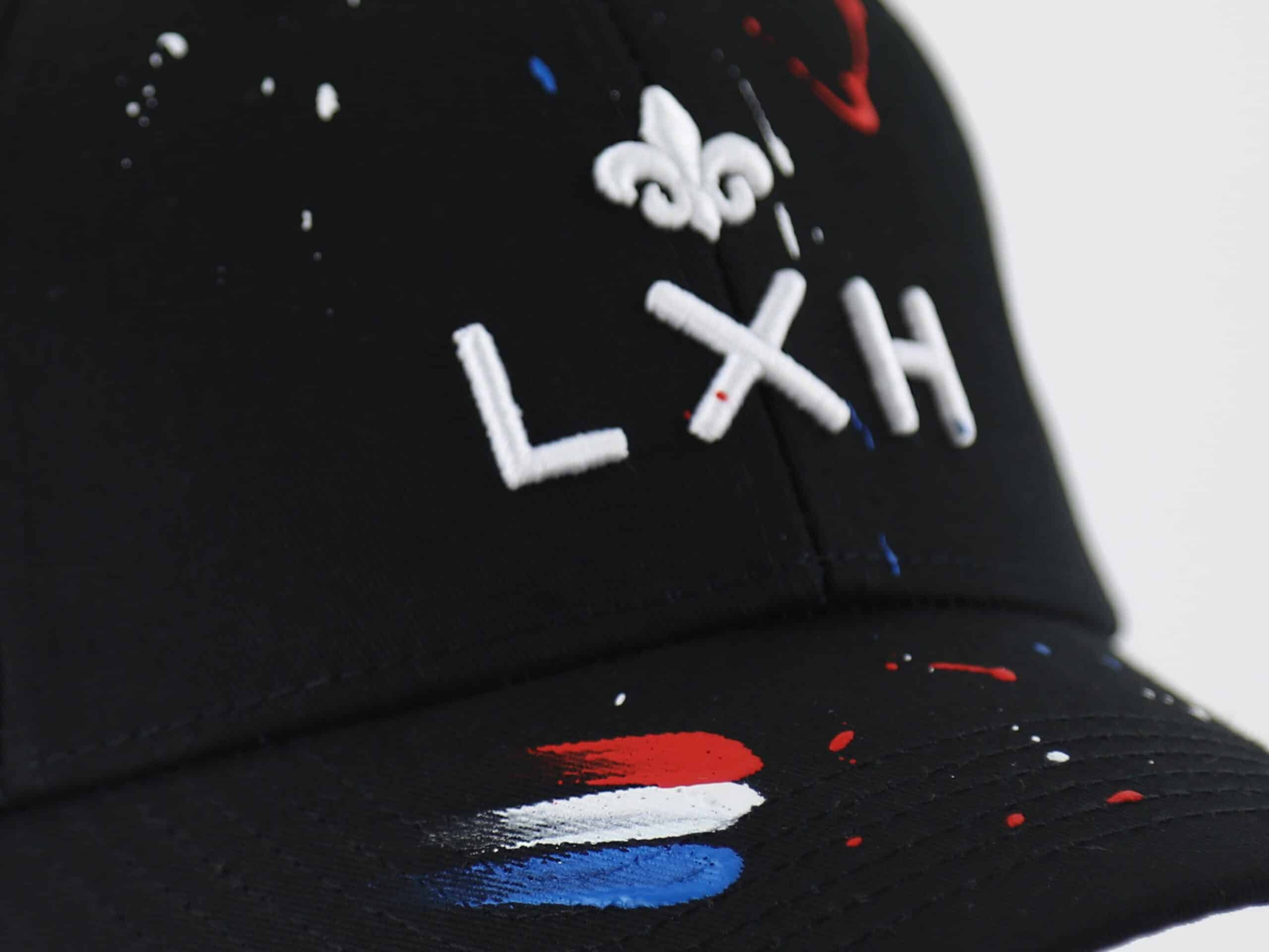 Casquette Art Noir- Peinture Bleu / Blanc / Rouge LXH Buenos Aires Coton 9