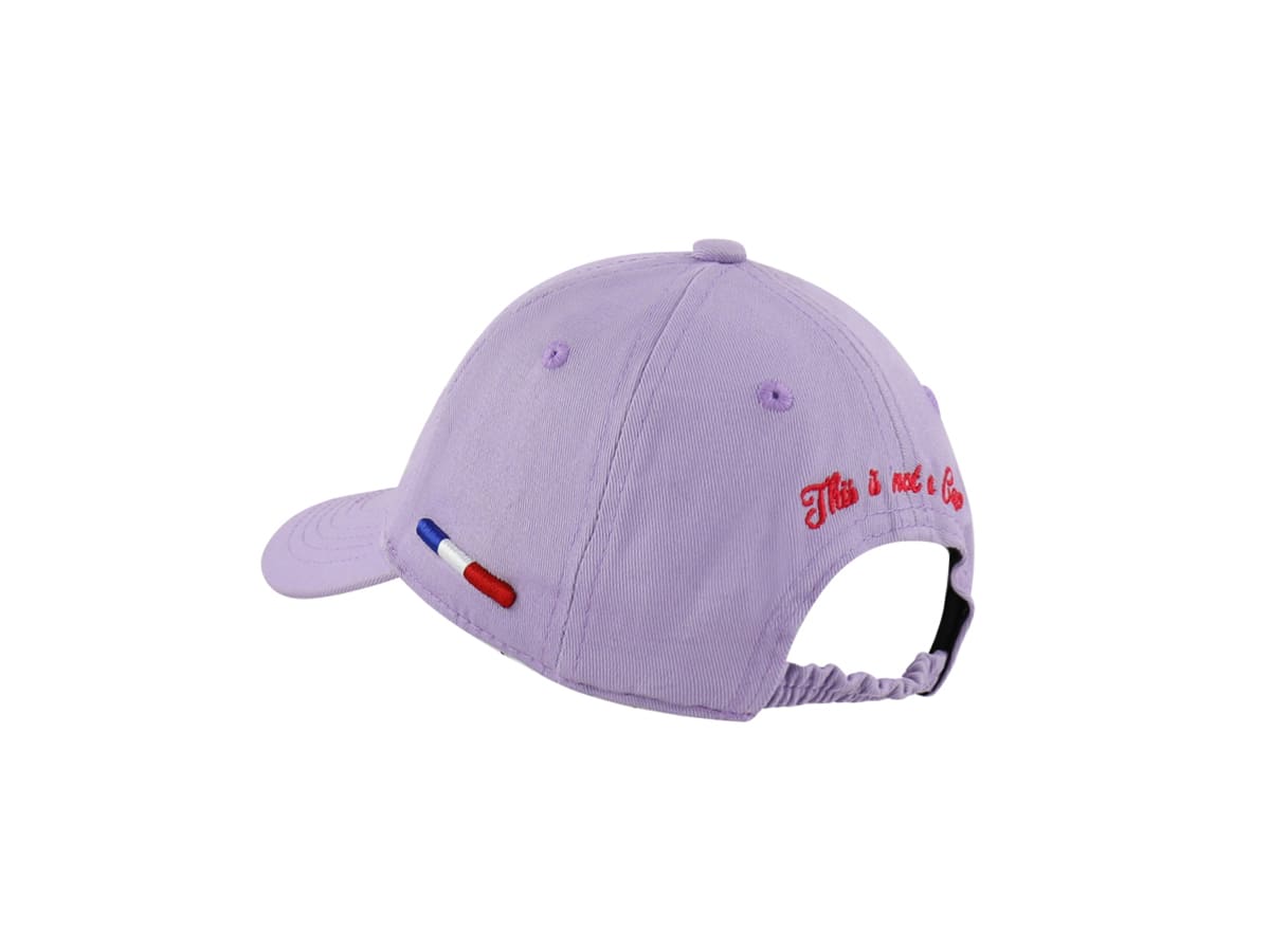 Casquette Bébé Coton Lilas avec broderie rouge et accents tricolores français