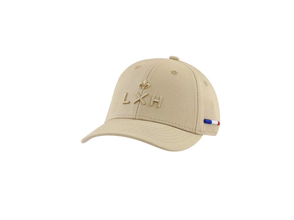 Casquette bébé coton sable LXH avec logo brodé élégant et style décontracté