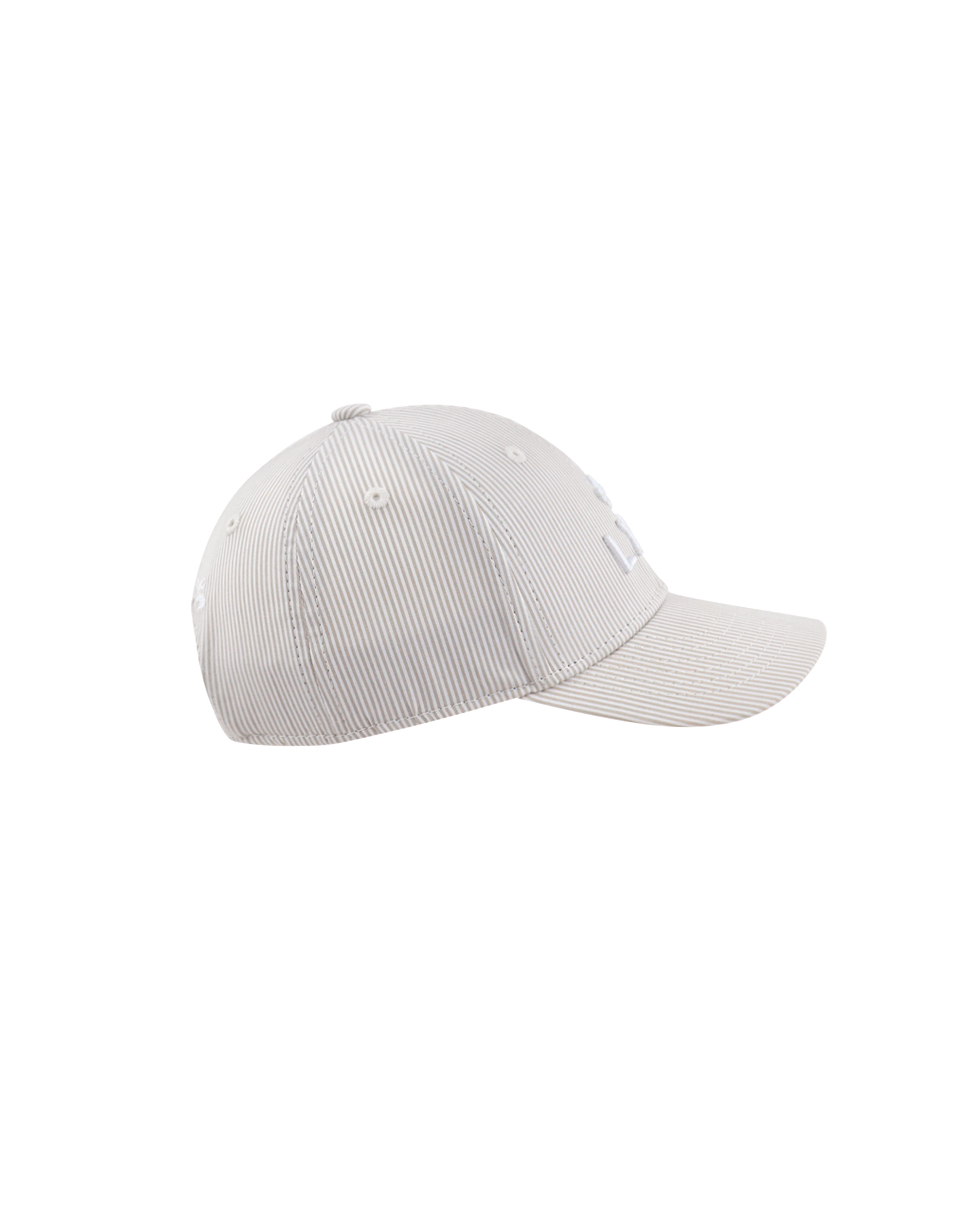 Casquette bébé rayée beige blanc de la marque LXH, parfaite pour les petites têtes