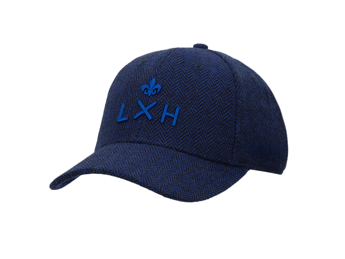 Casquette chevron bleu homme de la marque LXH avec logo brodé sur le devant