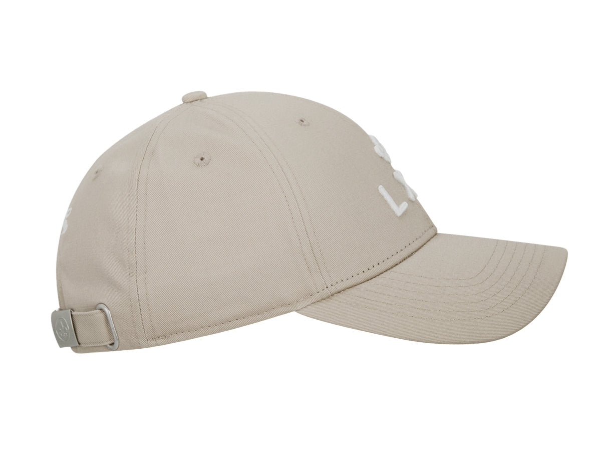 Casquette coton beige homme de la marque LXH avec broderie et visière curved