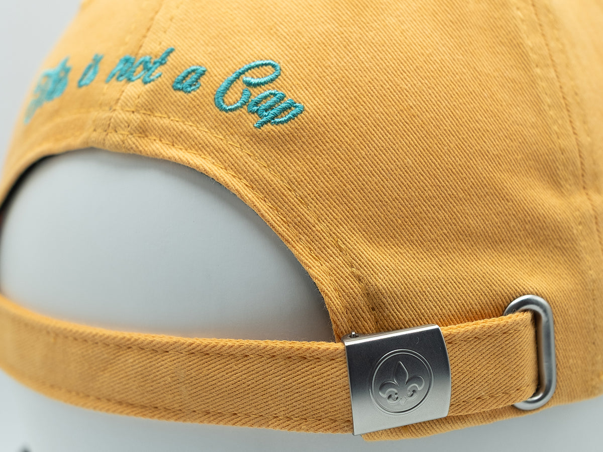 Casquette coton jaune premium avec broderie et ajustement à l'arrière pour un style décontracté