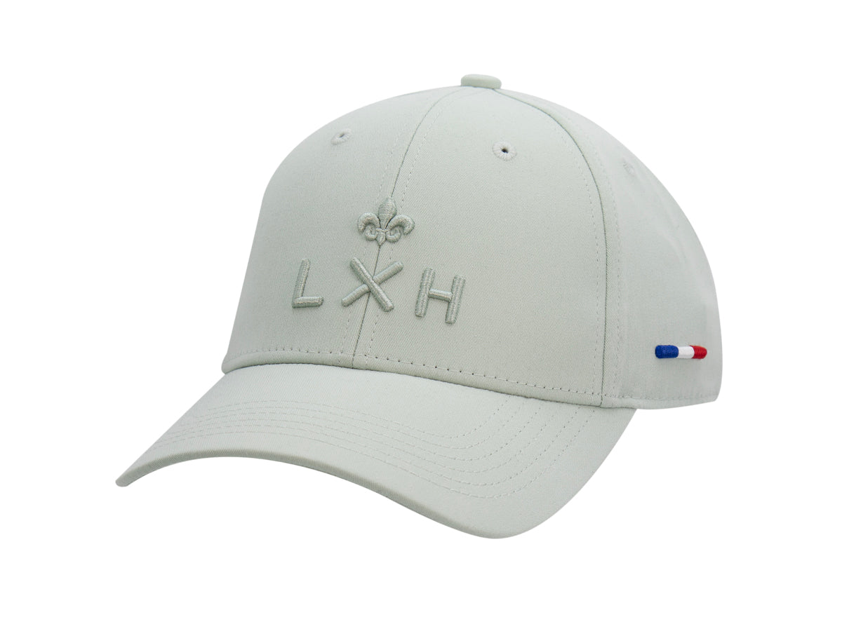 Casquette coton LXH de couleur grise avec logo brodé et détail tricolore