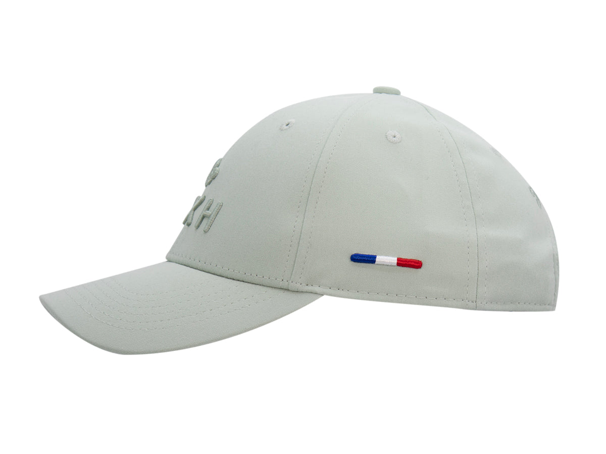 Casquette coton LXH en vert clair avec logo brodé et drapeau français sur le côté