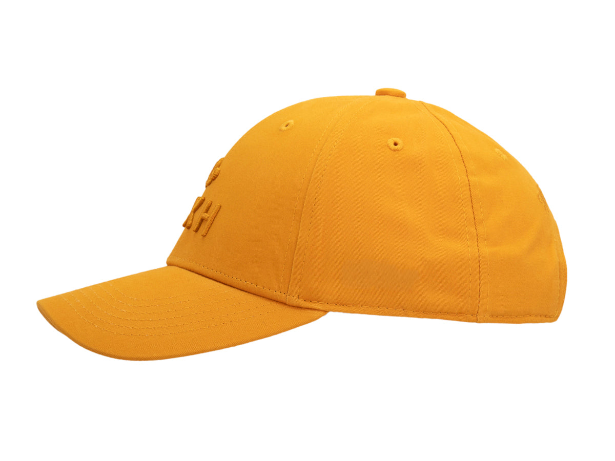Casquette coton LXH en jaune avec une visière incurvée et un design moderne