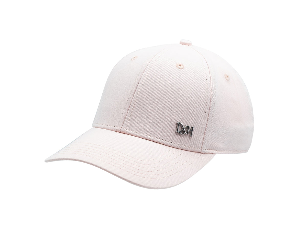 Casquette coton rose poudré LXH avec logo brodé et visière classique