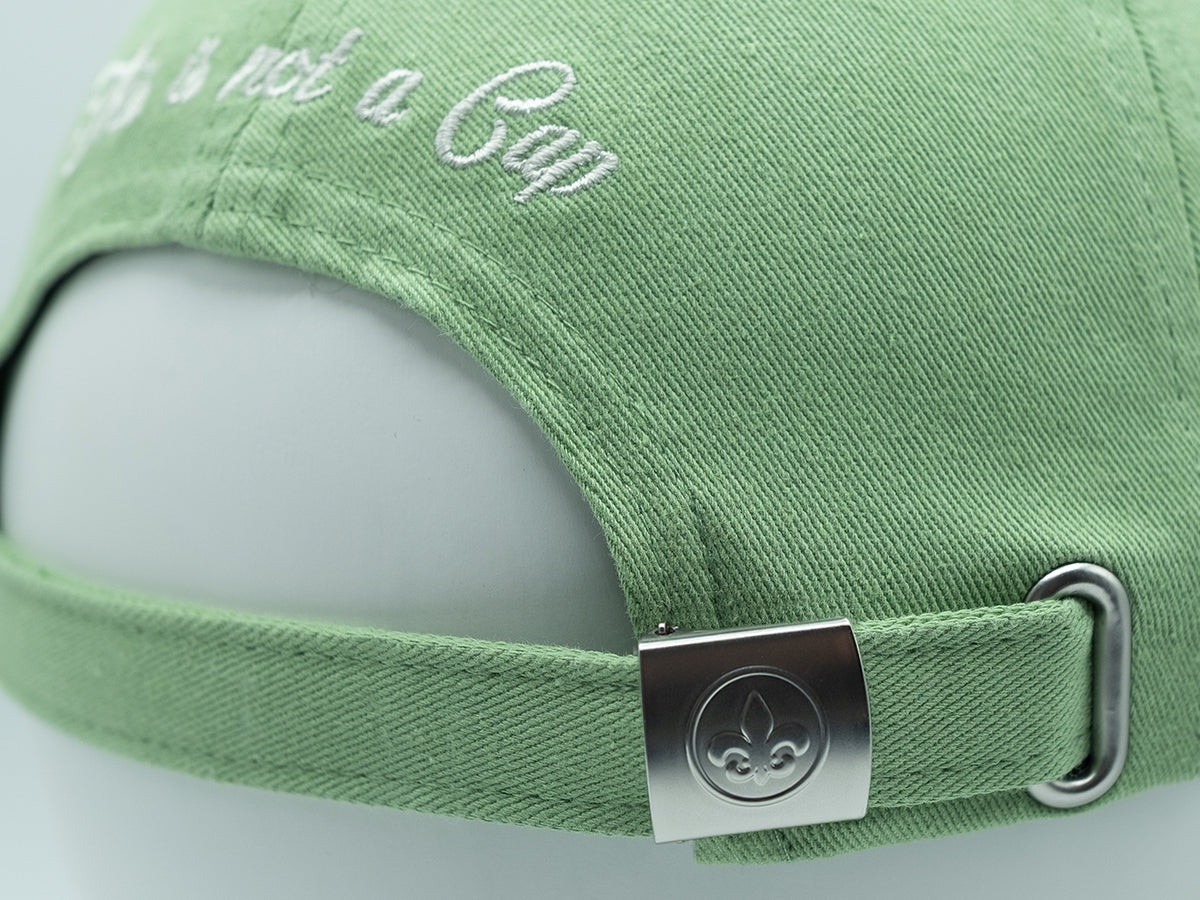 Casquette coton vert clair avec broderie et fermeture réglable pour un look décontracté