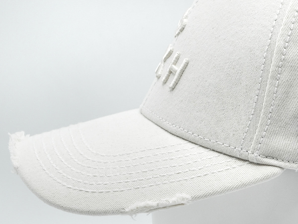 Casquette crème héritage LXH avec visière déchirée pour un look décontracté et tendance