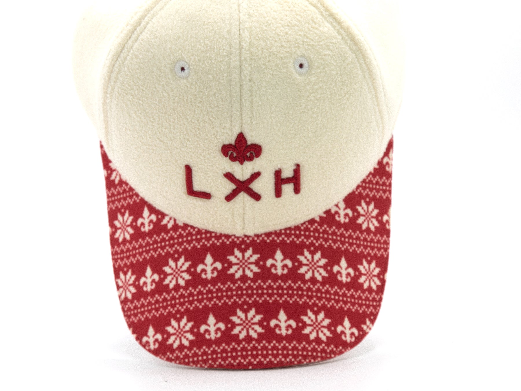 Casquette de Noël LXH avec motif festif et visière rouge à flocons de neige