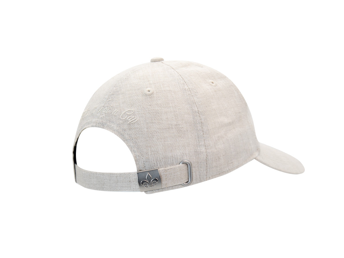 Casquette en lin beige LXH avec sangle ajustable à l'arrière pour un ajustement confortable