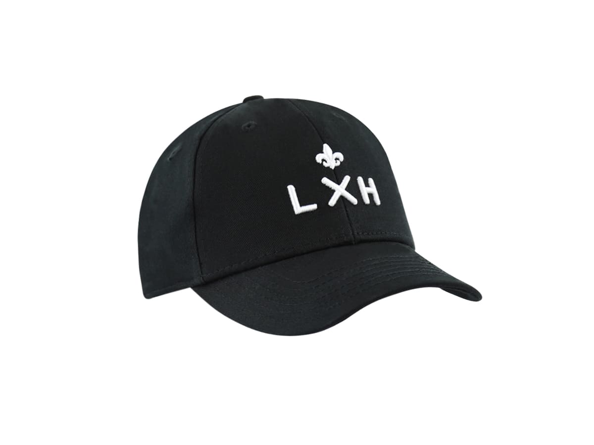 Casquette enfant coton noir LXH avec logo brodé sur le devant pour un look élégant