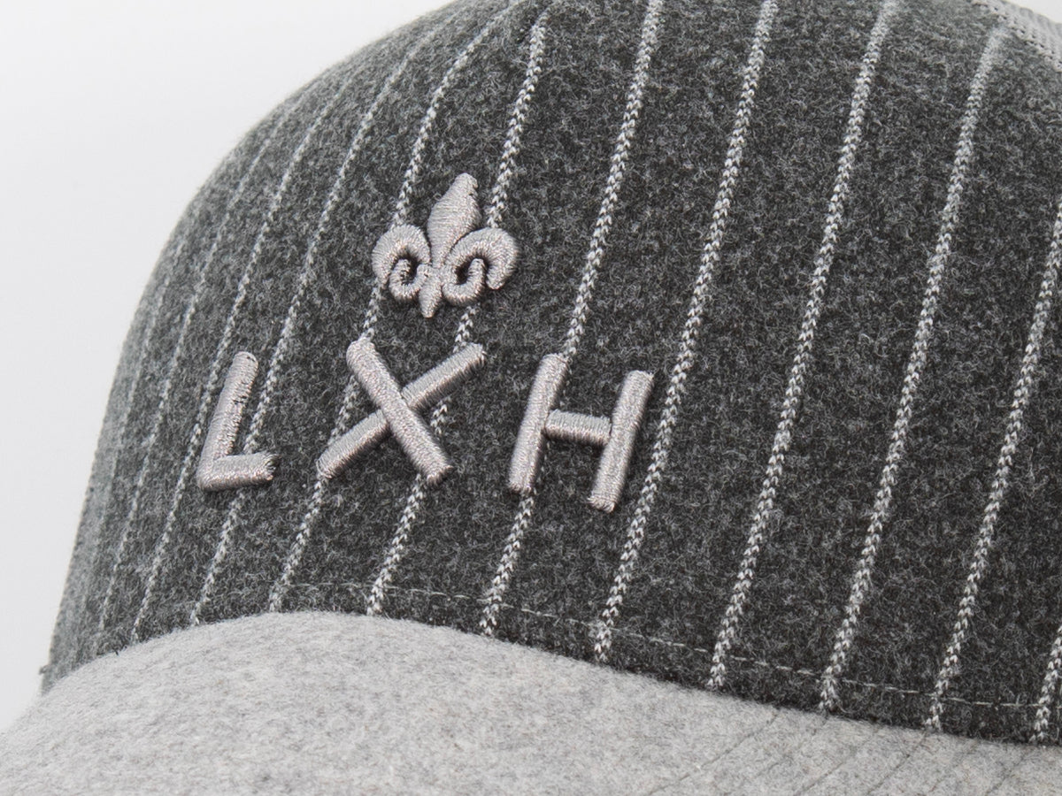 Casquette gris flanelle homme LXH avec motif à rayures pour un style décontracté