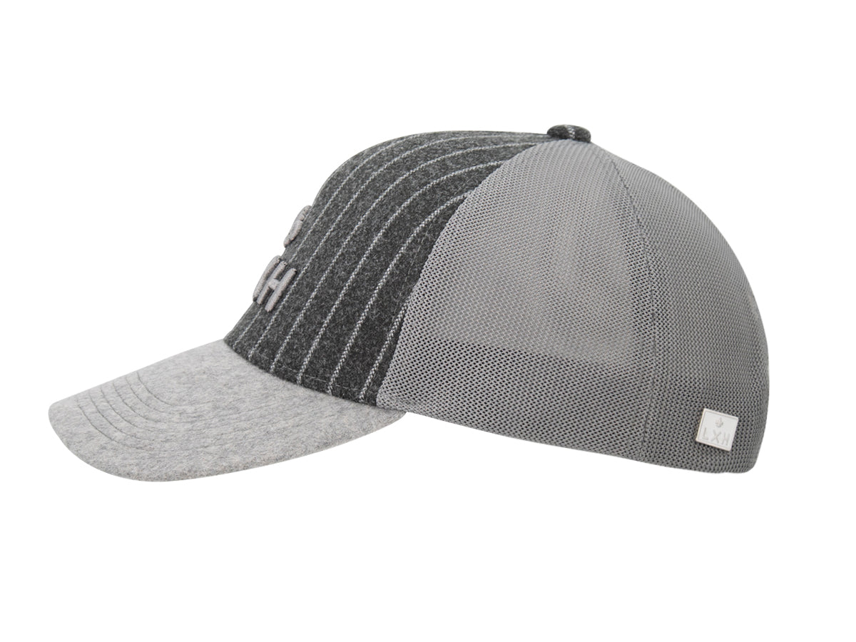 Casquette gris flanelle homme LXH avec visière grise et design moderne