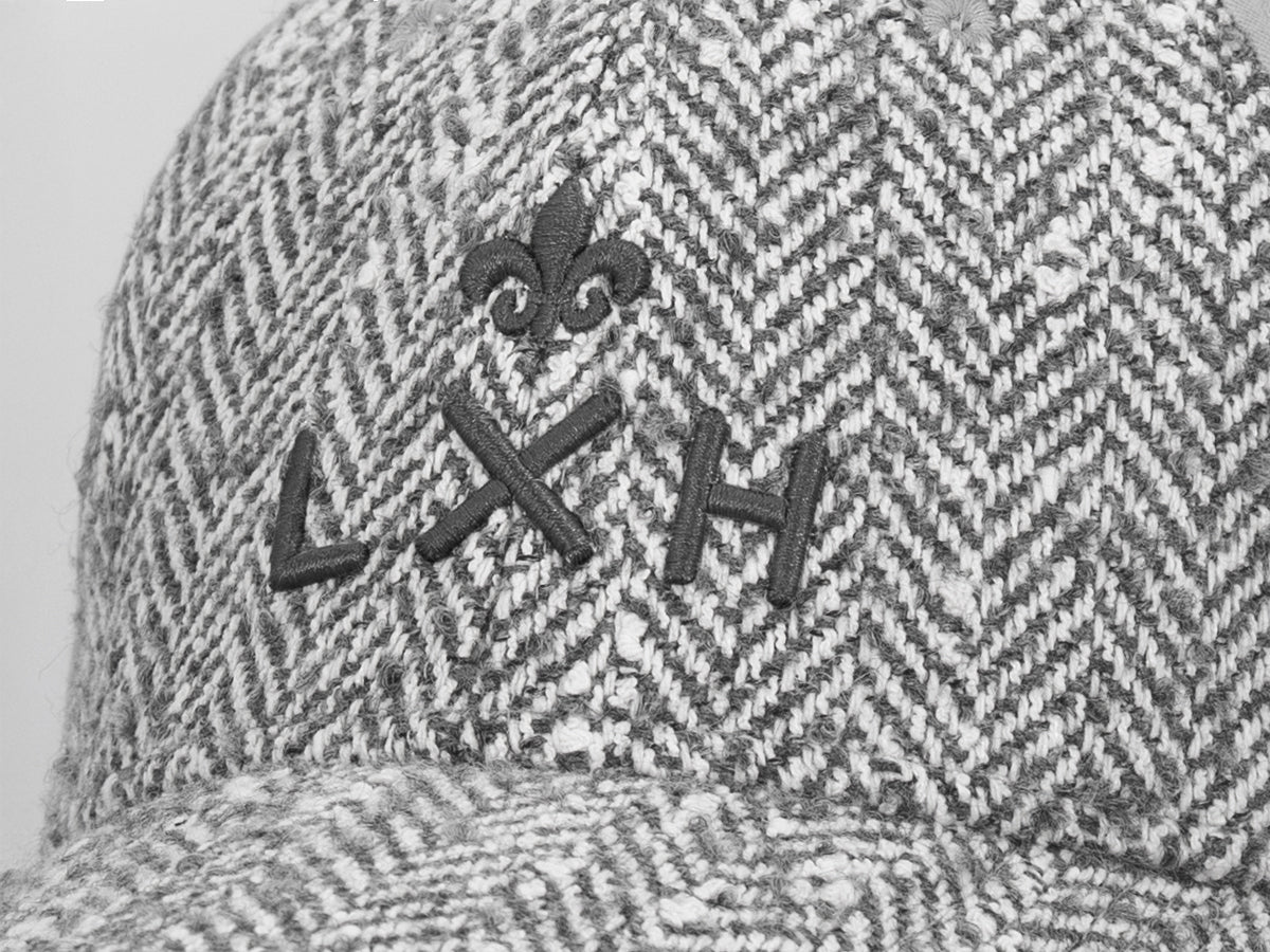 Casquette « Héritage » Ton sur Ton Bi-Matière Chevron Moucheté Gris Perle avec logo LXH brodé