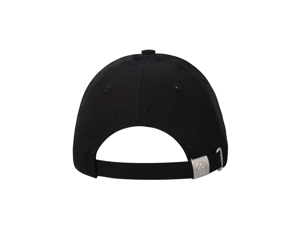 Vue arrière de la casquette « Héritage » Ton sur Ton Bi-Matière Gros Caviar Noir avec fermeture réglable