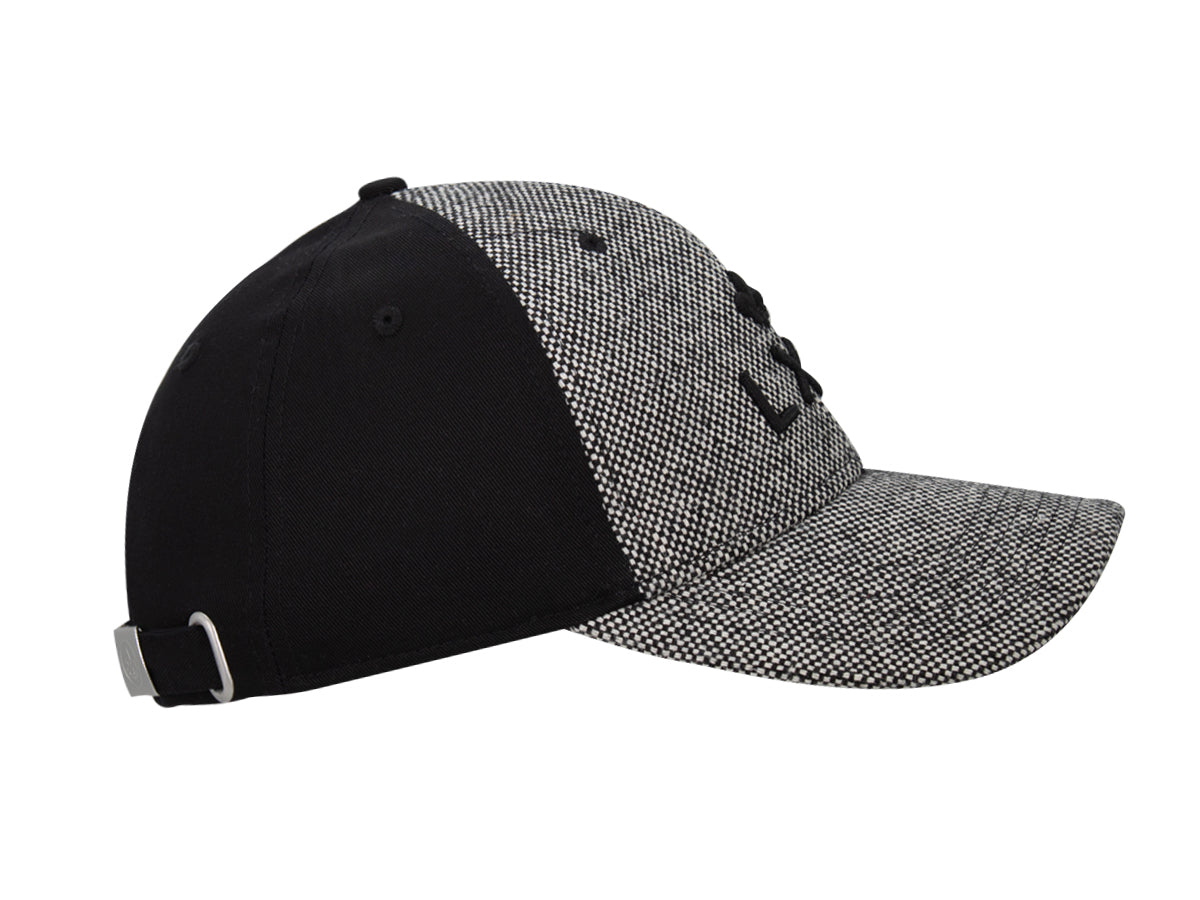 Casquette « Héritage » Ton sur Ton Bi-Matière Gros Caviar Noir avec un design moderne et élégant