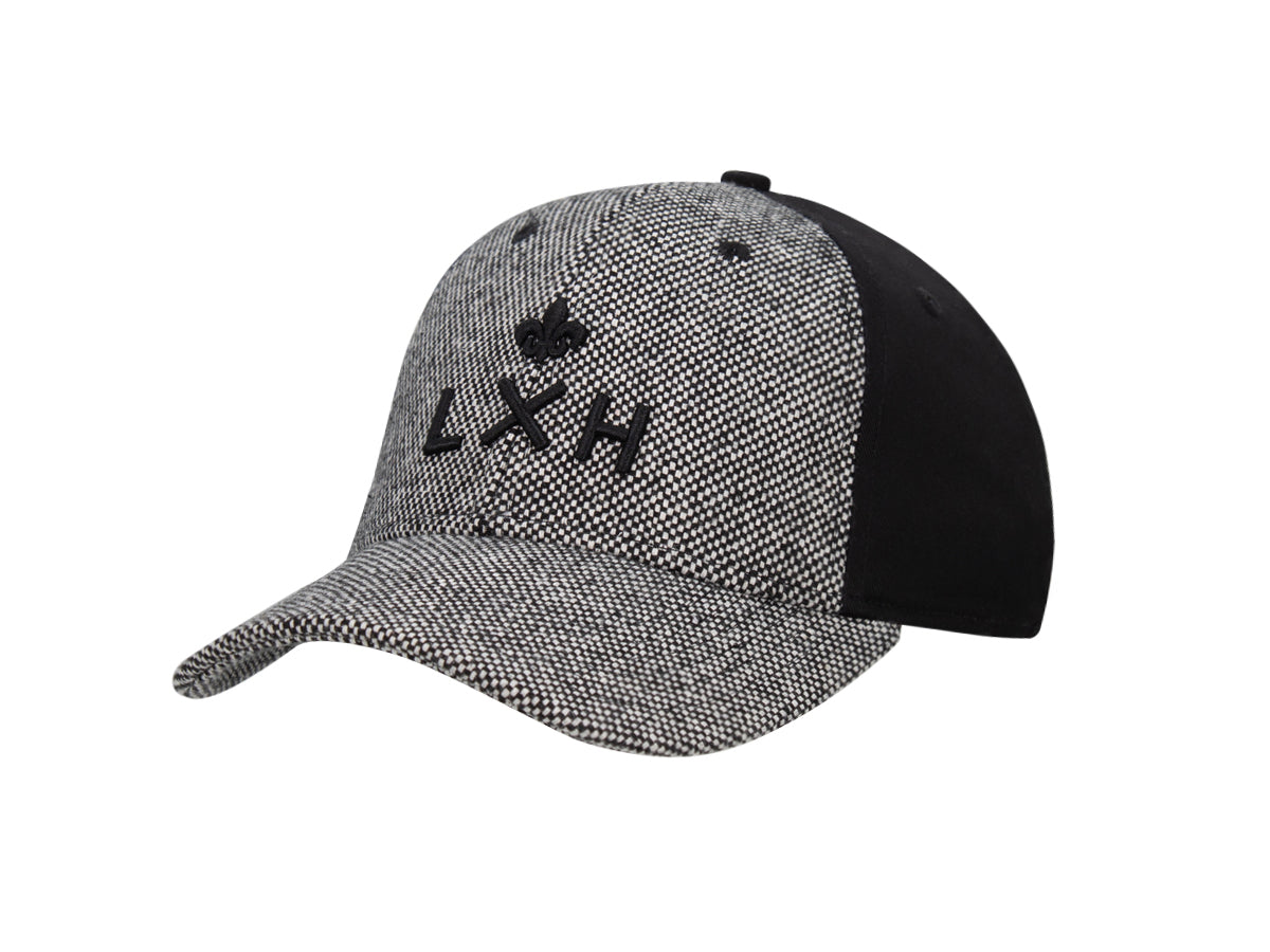 Casquette « Héritage » Ton sur Ton Bi-Matière Gros Caviar Noir de LXH avec design élégant et moderne