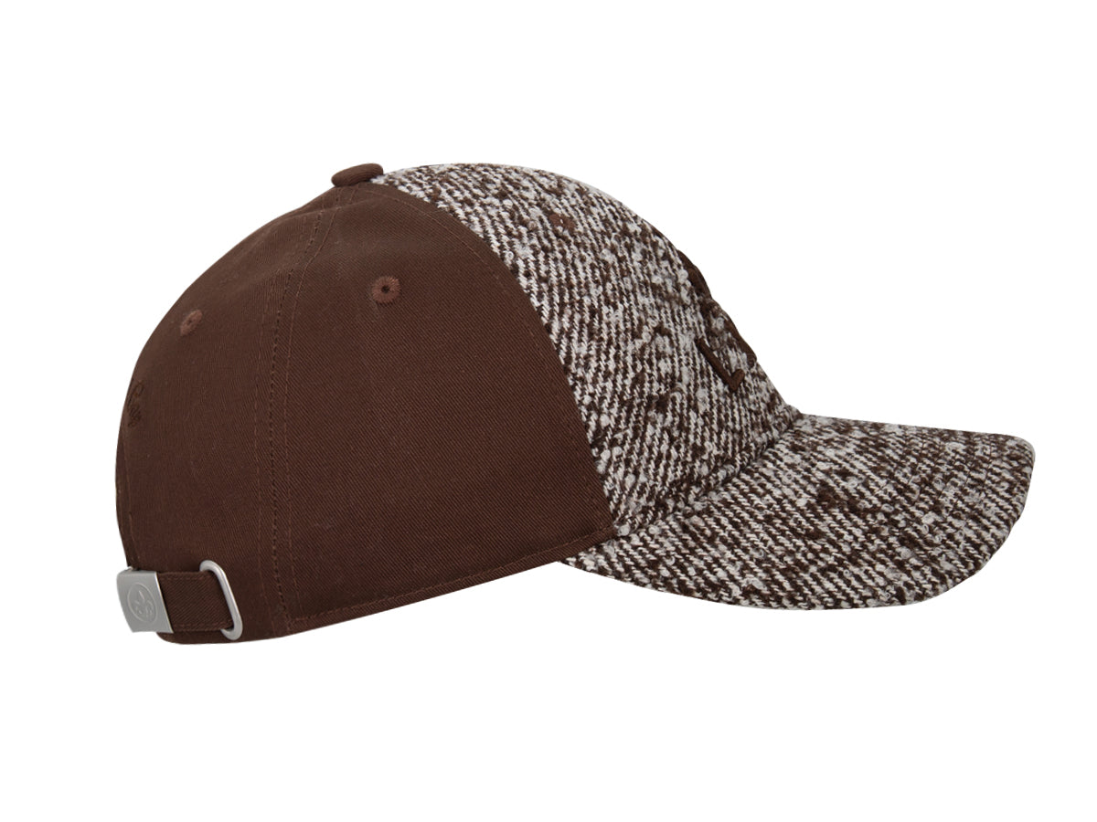Casquette « Héritage » Ton sur Ton Bi-Matière Sergé Moucheté Marron de marque LXH vue de côté