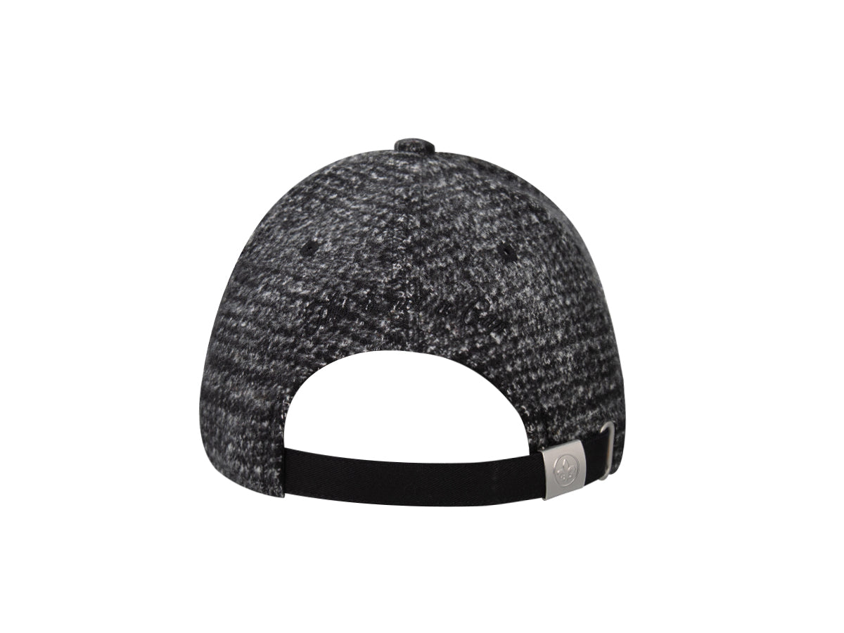 Vue arrière de la casquette « Héritage » Ton sur Ton Pied-de-Poule Abstrait Noir avec fermeture réglable