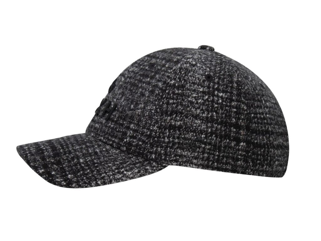Casquette « Héritage » Ton sur Ton Pied-de-Poule Abstrait Noir de LXH, à la fois élégante et moderne