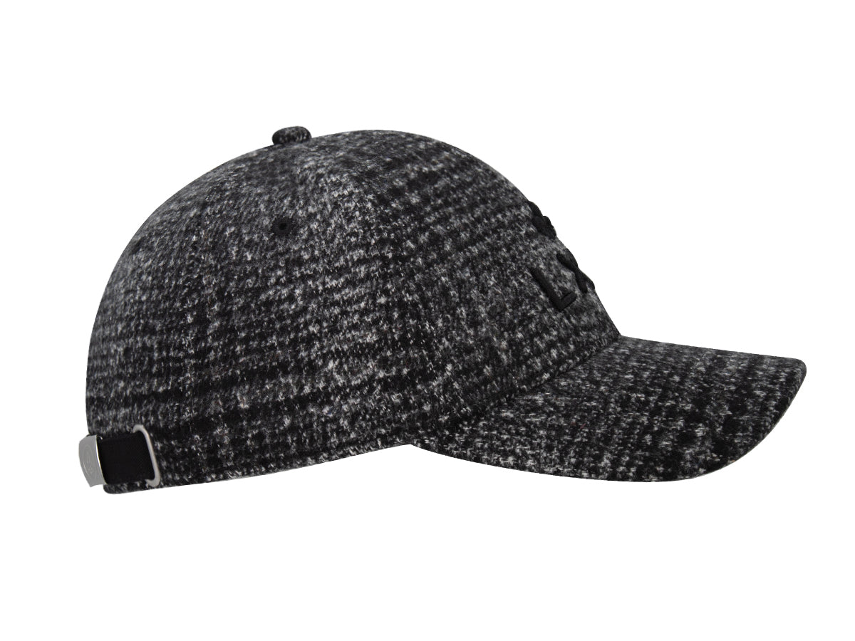 Casquette « Héritage » Ton sur Ton Pied-de-Poule Abstrait Noir avec visière courbée et design élégant